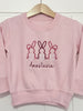 Personalised Bunny Trio Jumper Sweatshirt