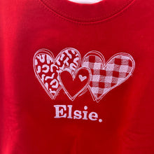 Personalised Kids Valentine's Sweatshirt | Patchwork Heart Design