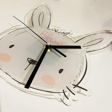 Personalised Rabbit Childrens Wall Clock