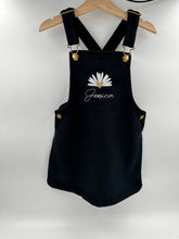 Pinafore with embroidered daisy and name