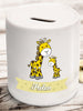 Personalised giraffe money box