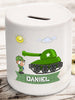 Personalised army tank money box