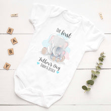 Our First Father's Day Elephant Personalised Baby Vest