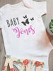 Personalised pregnancy announcement baby vest - butterflies