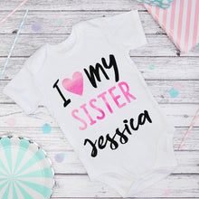 Personalised I love my brother / sister baby vest