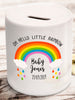 Personalised Rainbow Baby Money Box