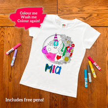 Personalised Christmas Colouring T-Shirt with name and initial