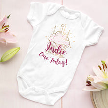 Personalised 1st Birthday Bodysuit Pink Cupcake