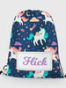 Personalised PE / swim bag - Unicorns in Space