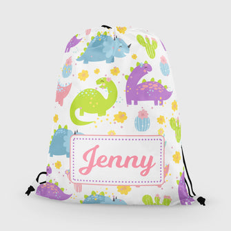 Personalised PE / swim bag - Girl Dinosaur