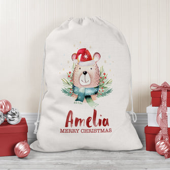 Personalised Christmas Sack - Bear Design