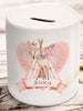 Personalised boho deer money box in ceramic with rubber stopper