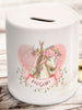 Personalised boho horse money box in ceramic with rubber stopper