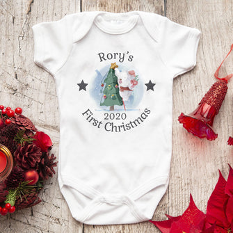 First Christmas Personalised Tree Bodysuit
