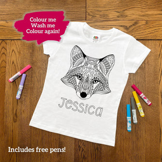 Personalised Fox Colouring T-Shirt