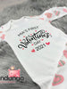 Personalised first valentines day 2023 sleepsuit
