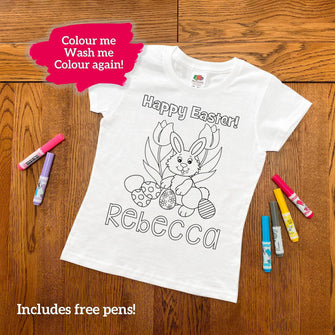 Personalised Easter Bunny Colouring T-Shirt