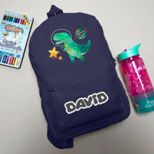 Personalised Space Dinosaur Backpack