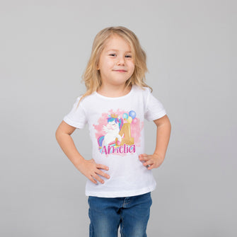 Personalised Unicorn Birthday T-Shirt - 4th Birthday