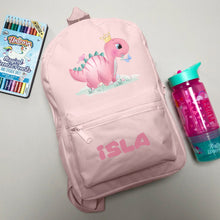 Personalised Girl Dinosaur Backpack