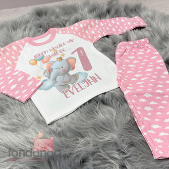 Personalised 1st Birthday Pyjamas - When I wake Up Pink