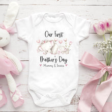 Our First Mother's Day Personalised Elephants Baby Vest