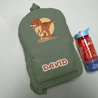 Personalised dinosaur camo backpack