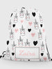 Personalised PE / swim bag - pink & black unicorn