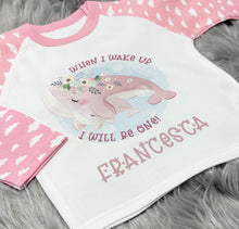 Personalised 1st birthday whale pyjamas