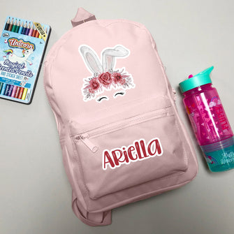 Personalised Floral Bunny Backpack