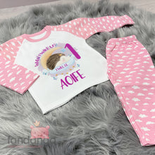 Personalised 1st birthday hedgehog pyjamas (pink)