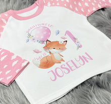 Personalised 1st birthday fox pyjamas