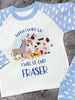 Personalised 1st birthday farm animal pyjamas - blue cloud sleeves