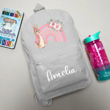 Personalised Flopsy Rabbit Rainbow Backpack