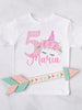 Personalised unicorn birthday t-shirt - pink