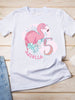 Personalised flamingo themed birthday t-shirt