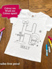 Personalised Christmas Colouring T-Shirt with name and initial